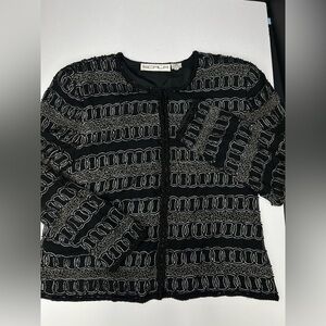 Vintage Scala Black Beaded Statement
Jacket, 100% PURE SILK LINING 100%POLYESTER